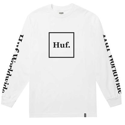 HUF ESSENTIALS DOMESTIC L/S WHT M