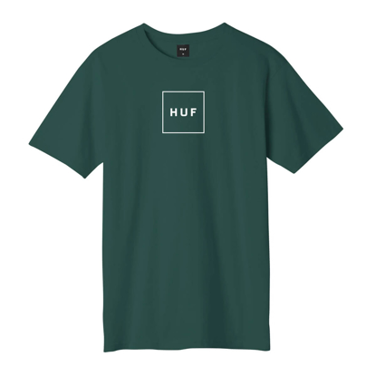 HUF ESSENTIALS BOX LOGO S/S T-SHIRT DARK GREEN S