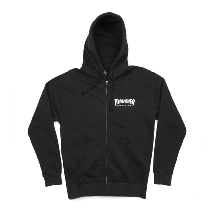 THRASHER MAGAZINE LOGO ZIP HOOD BLACK L