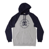 DC DC STAR PILOT RAGLAN PULLOVER HOODIE HEATHER GREY/NAVY BLAZER M