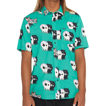 VOLCOM VOLCOM ENTERTAINMENT PEPPER SS SHIRT SCRUBS GREEN M