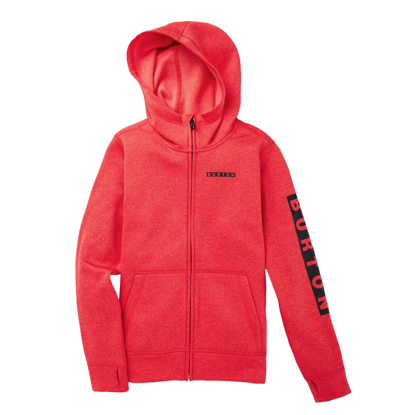 BURTON KIDS' OAK FULL-ZIP HOODIE TOMATO HEATHER S