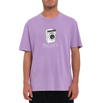 VOLCOM VOLWASHER WOWZER POLO T-SHIRT PAISLEY PURPLE L