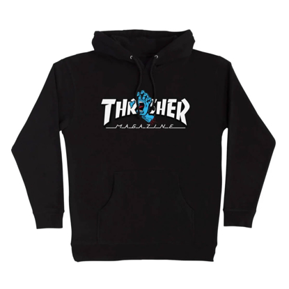 SANTA CRUZ THRASHER SCREAMING LOGO HOODED PULLOVER BLACK XL