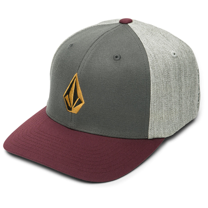 VOLCOM FULL STONE HTHR FLEXFIT HAT MERLOT L/XL