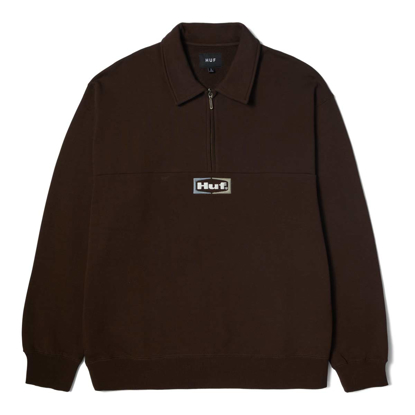 HUF SLATE QUARTER ZIP FLEECE ESPRESSO M