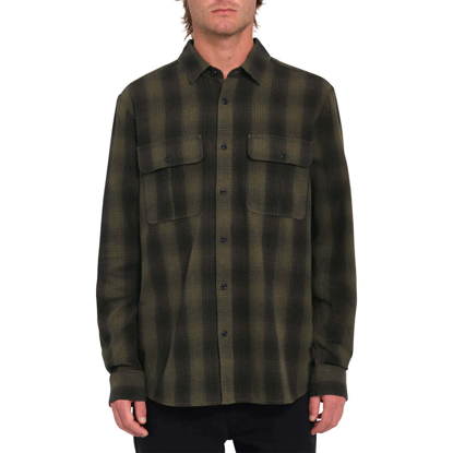 VOLCOM SHADOWSTONE FLANNEL LONG SLEEVE WINTERMOSS XL