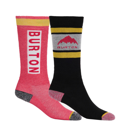 BURTON KIDS' WEEKEND MIDWEIGHT SOCKS 2 PACK AZALEA PINK M/L