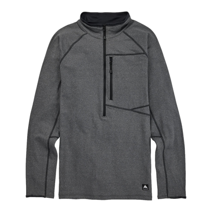 BURTON STOCKRUN GRID 1/2 ZIP FLEECE TRUE BLACK S