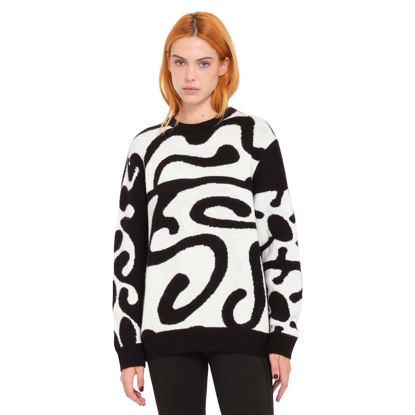 VOLCOM FA ZEPHYR SWEATER BLACK WHITE S