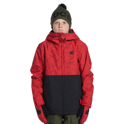 DC BASIS PRINT YOUTH JACKET STACKED BARBADOS CHERRY L/14