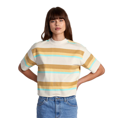 RVCA SOFIE WAFFLE MOCK NECK LATTE XS/6