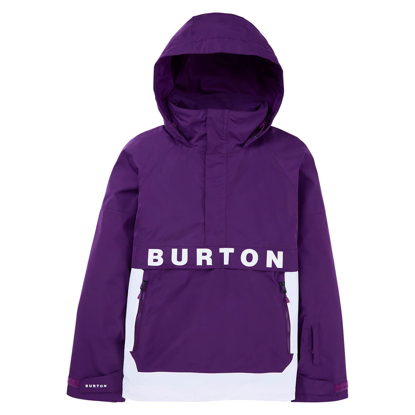 BURTON WOMEN'S FROSTNER ANORAK IMPERIAL PURPLE / STOUT WHITE XS